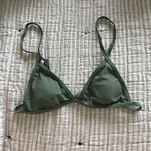 Green triangle bathing suit top